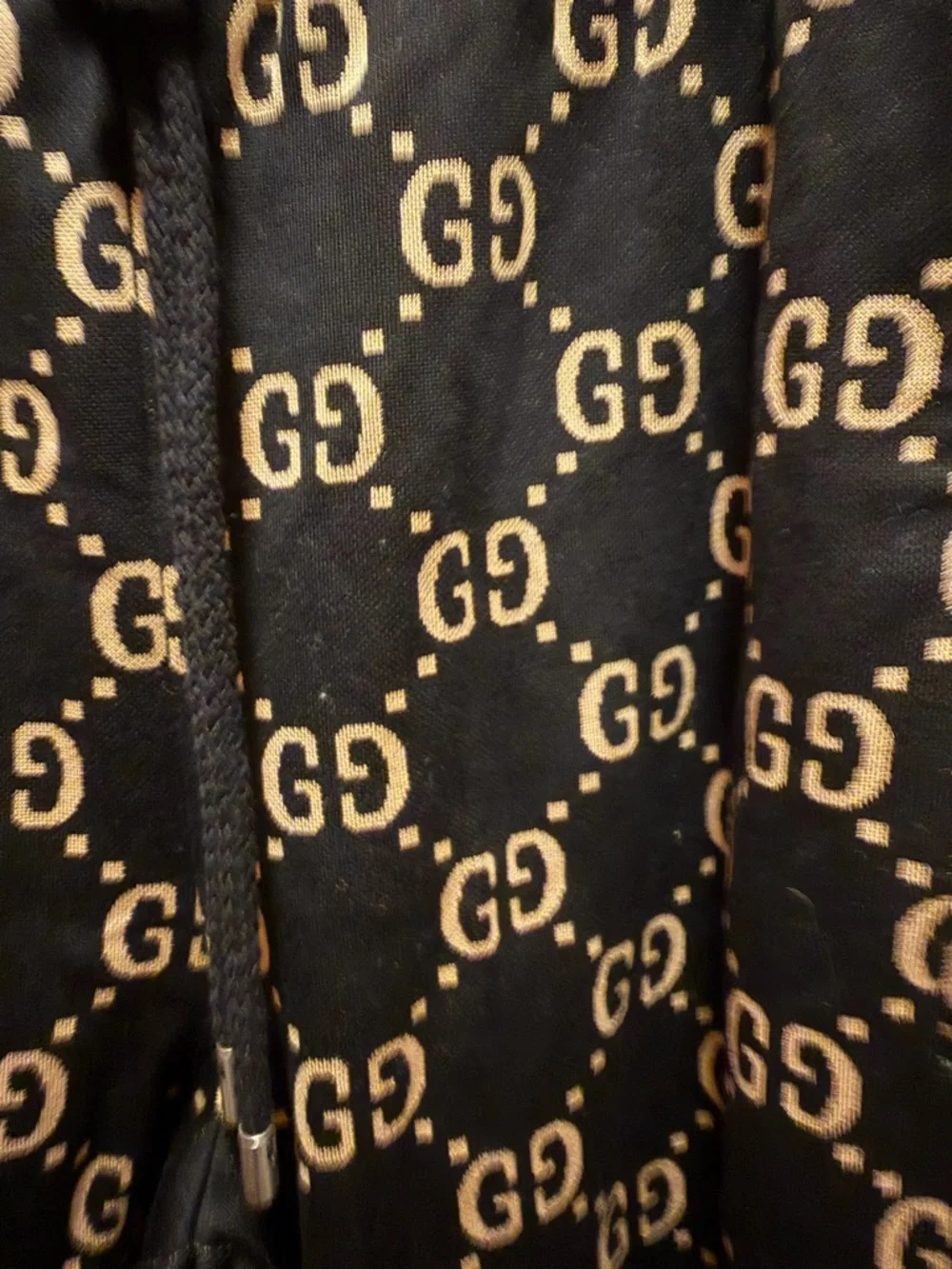 New Authentic Gucci GG Supreme Logo Sweatpants Black Size XXL Waist 36 - 42
